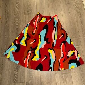 Multi colored pleated maxi skirt